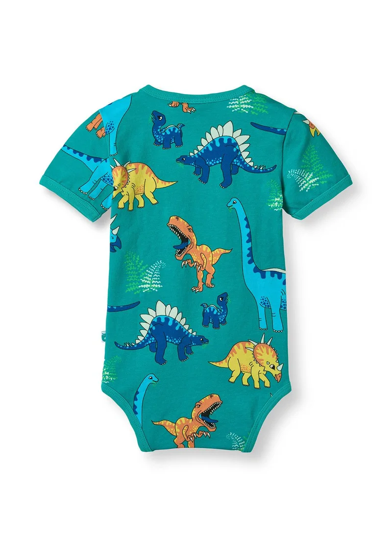 سموفولك Short-sleeved baby body with dinosaurs