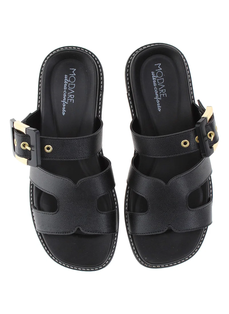 Modare Black Flat Sandals for Women – Stylish & Comfortable Everyday Wear for Women | Best Price UAE