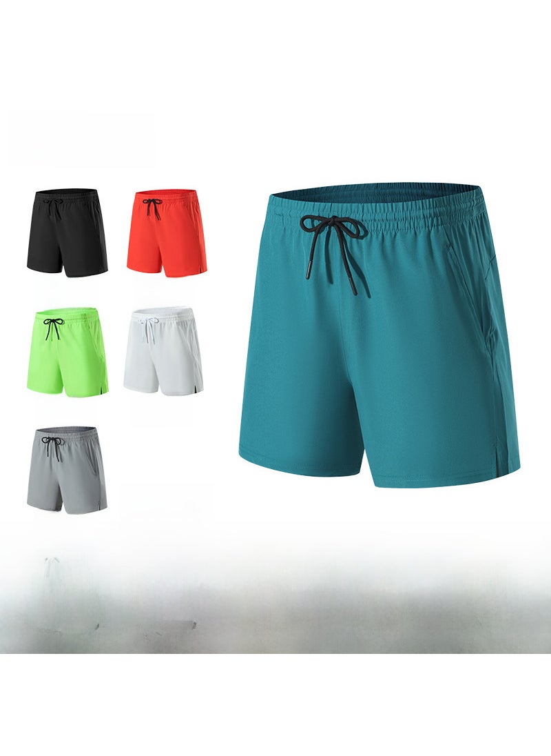 Generic Mens Summer Quick-Dry Running Shorts with Slits Neon Green  - Image 3