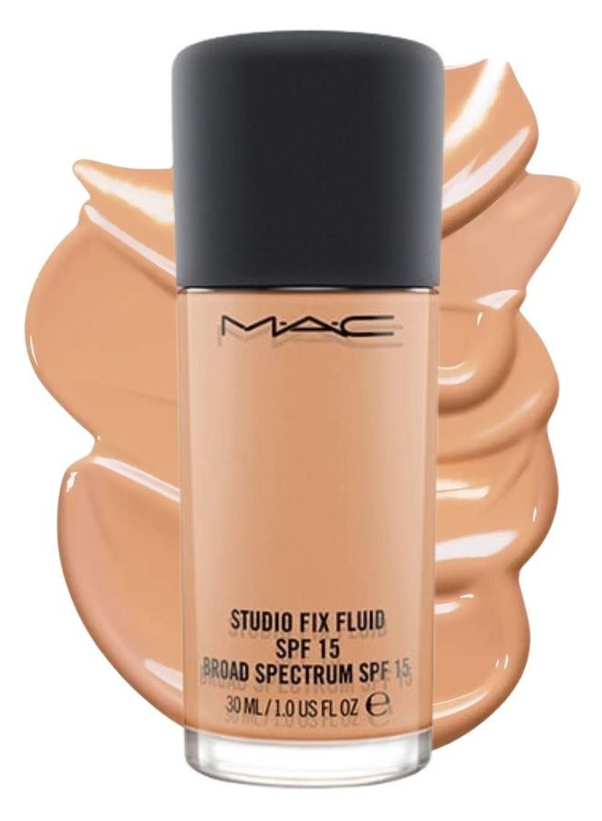 MAC Cosmetics MAC Studio Fix Fluid SPF 15 Foundation NC20 – 24HR Long-Wear, Matte Finish, Oil Control, Medium-to-Full Coverage - Image 1