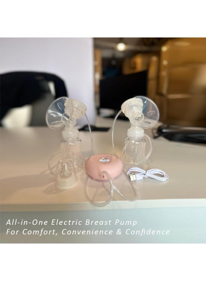 لطف وحضن حصائر تغيير الحفاضات القابلة للتخلص من كيوت آند كادل – عبوة 210 قطعة (باللون الأخضر)  شفاط حليب كهربائي مزدوج بدون استخدام اليدين – قابل للارتداء، هادئ ومحمول مع صندوق تخزين - Image 2