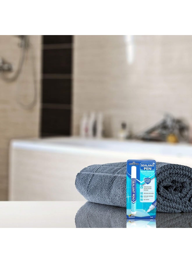 Homesmiths Sealant Pen White Caulk Marker Waterproof Silicone Colorant Paint Stain Remover White Narrow 5Mm Tip - Image 2