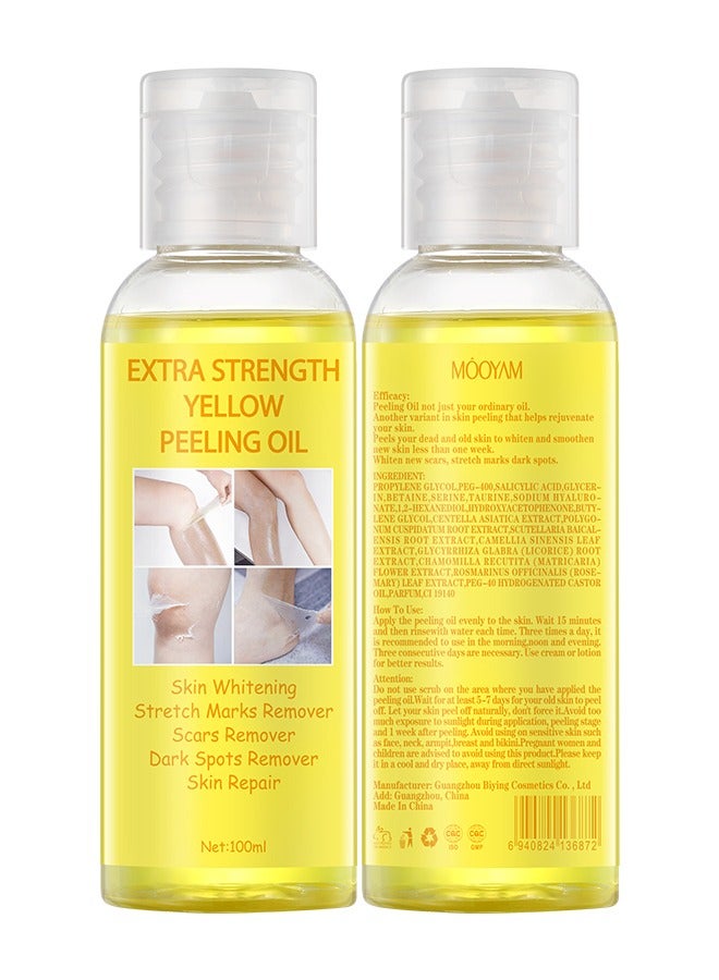 MOOYAM Yellow Peeling Oil Super Strength Dead Skin Remover Skin for Dark Skin, Face, Body, Dark Spots and Skin Lightening (100 ml) for Unisex, for All Skin Types - Image 5
