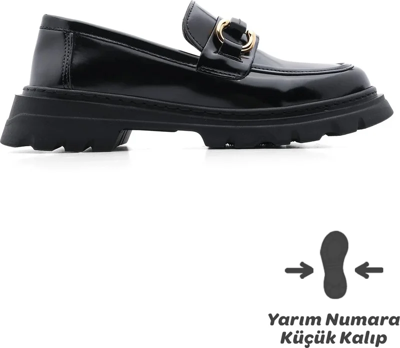MARJIN Women's Loafer High Sole Buckle Casual Shoes Kinles