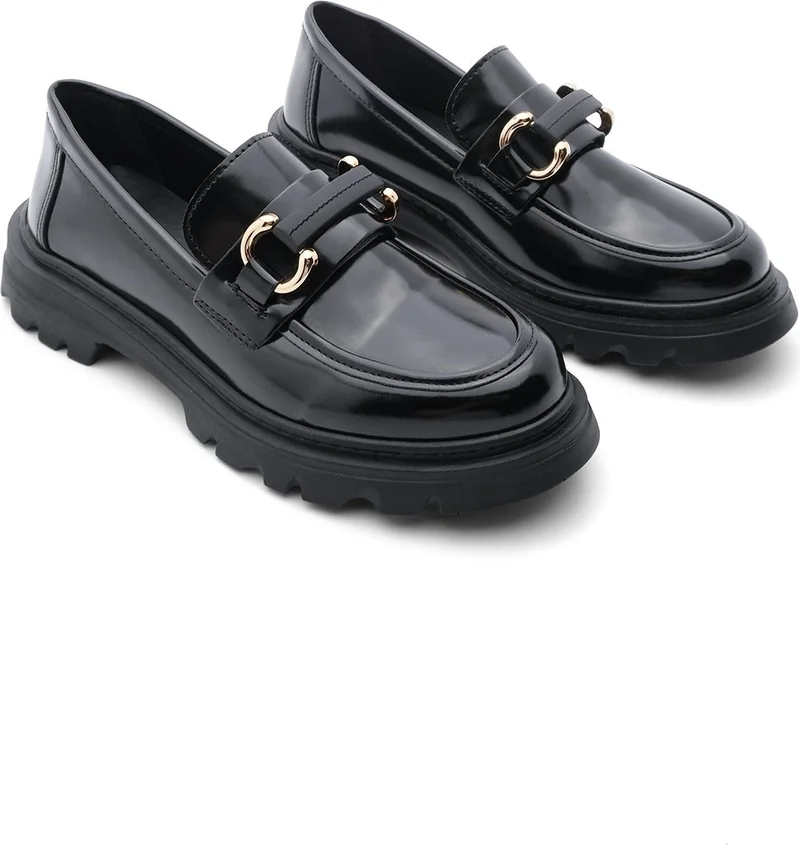 MARJIN Women's Loafer High Sole Buckle Casual Shoes Kinles