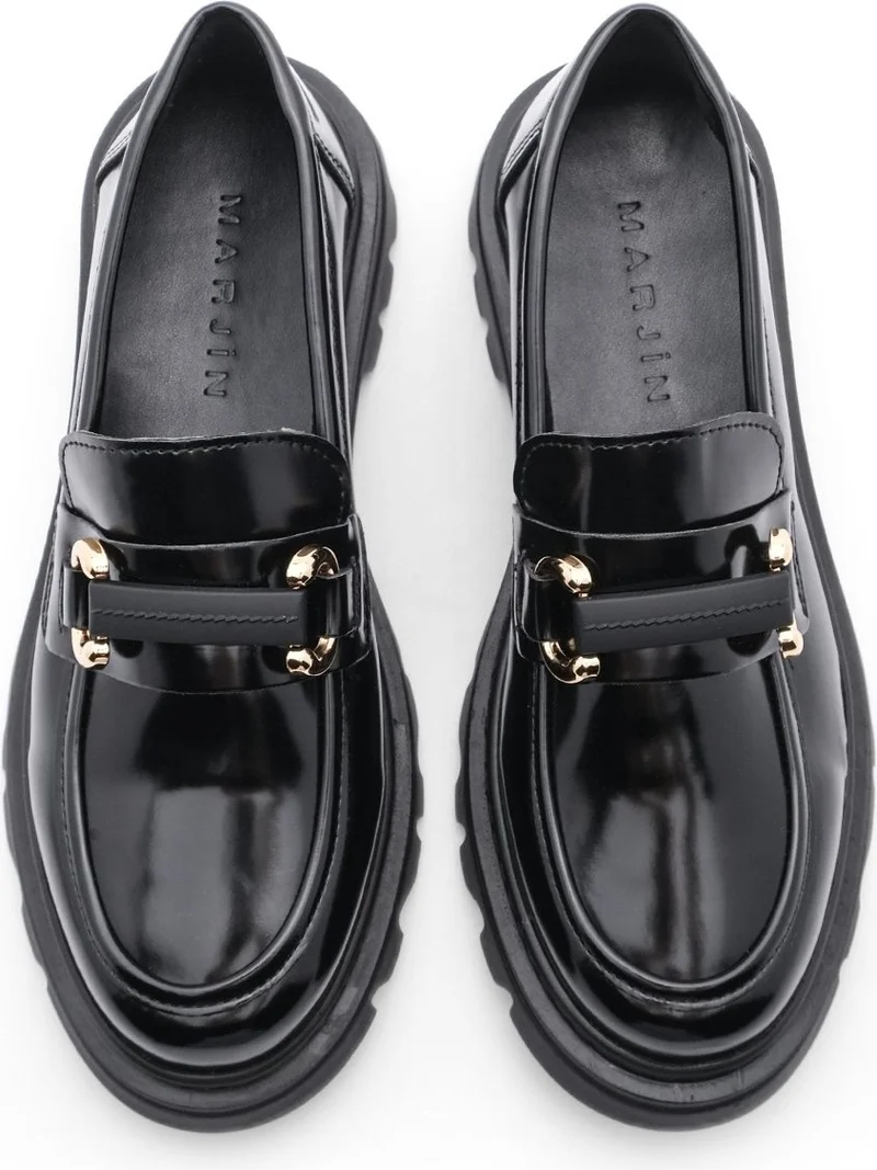 MARJIN Women's Loafer High Sole Buckle Casual Shoes Kinles