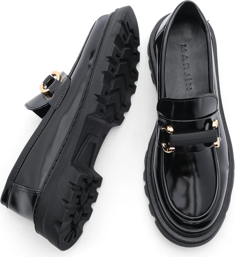 MARJIN Women's Loafer High Sole Buckle Casual Shoes Kinles