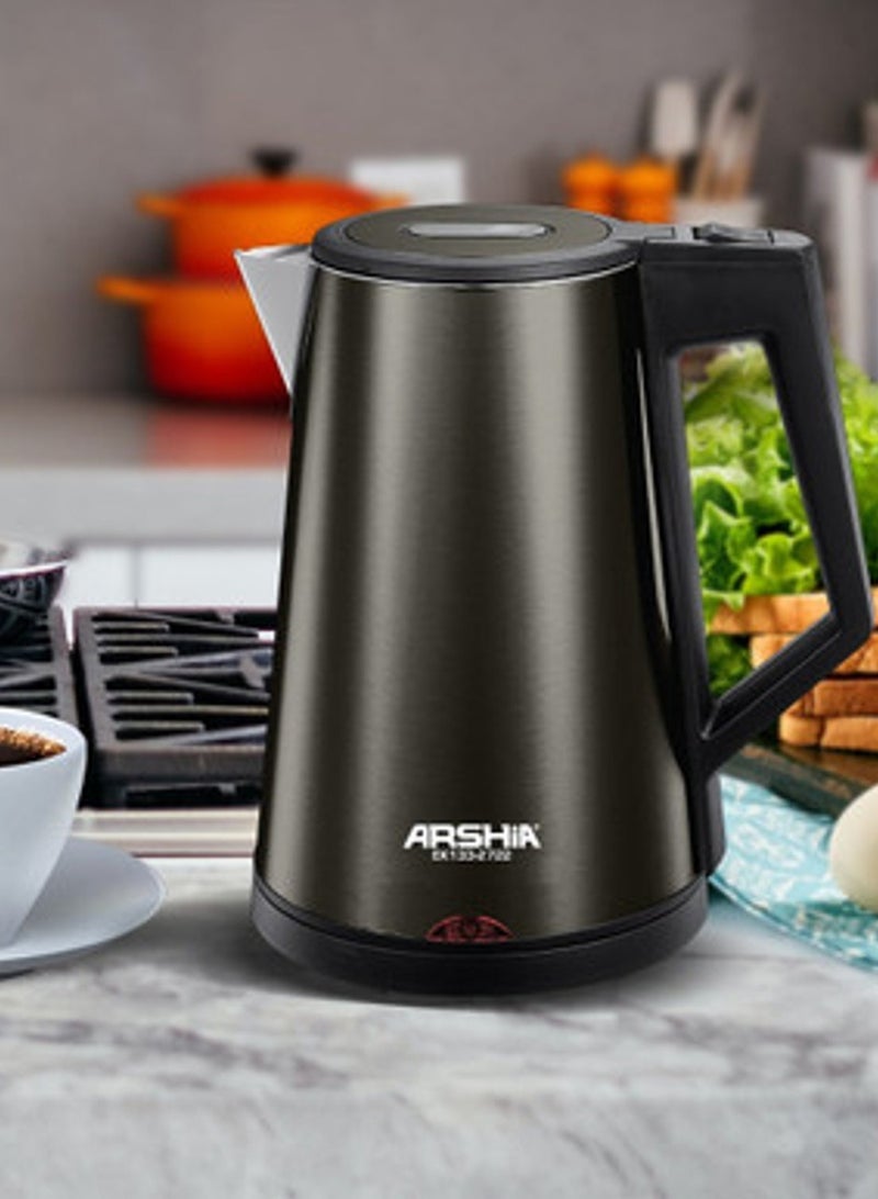 آرشيا غلاية كهربائية من الفولاذ المقاوم للصدأ من أرشيا - أسود BS - Image 3