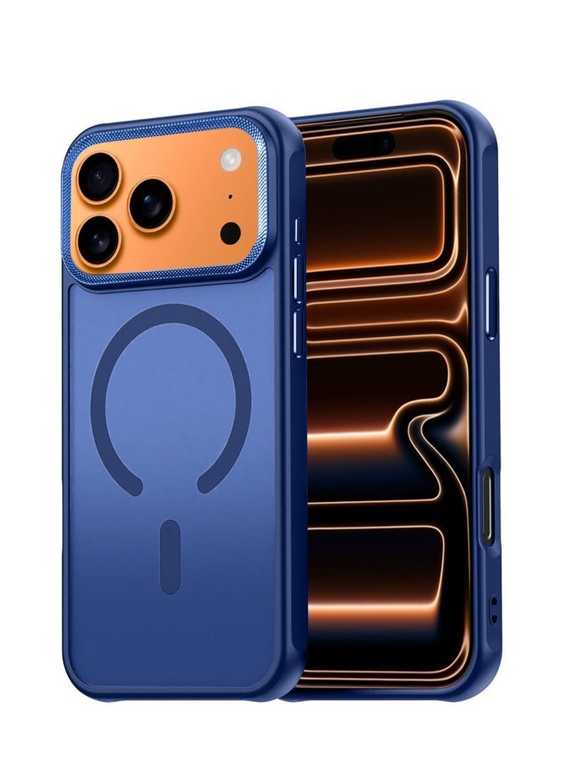 ELTRAZONE iPhone 17 Pro Max 5G 2025 Hard Silicone Hybrid Translucent Case | Slim Stylish Shockproof Magnetic MagSafe Compatible Protective Phone Cover (MCMPMN) – Navy Blue - Image 1
