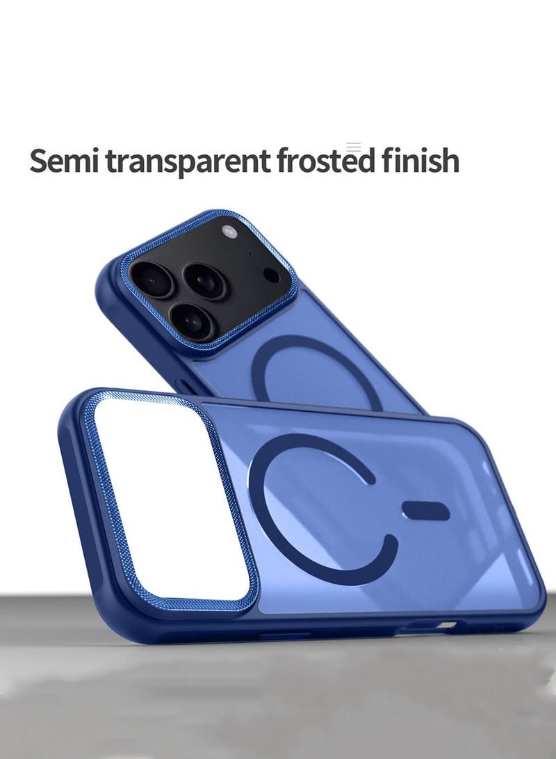 ELTRAZONE iPhone 17 Pro Max 5G 2025 Hard Silicone Hybrid Translucent Case | Slim Stylish Shockproof Magnetic MagSafe Compatible Protective Phone Cover (MCMPMN) – Navy Blue - Image 4