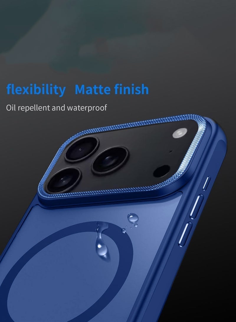 ELTRAZONE iPhone 17 Pro Max 5G 2025 Hard Silicone Hybrid Translucent Case | Slim Stylish Shockproof Magnetic MagSafe Compatible Protective Phone Cover (MCMPMN) – Navy Blue - Image 5