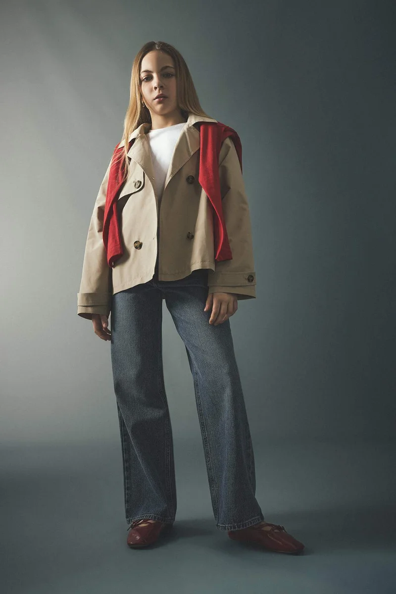 ديفاكتو Girl Straight Wide Leg Jeans
