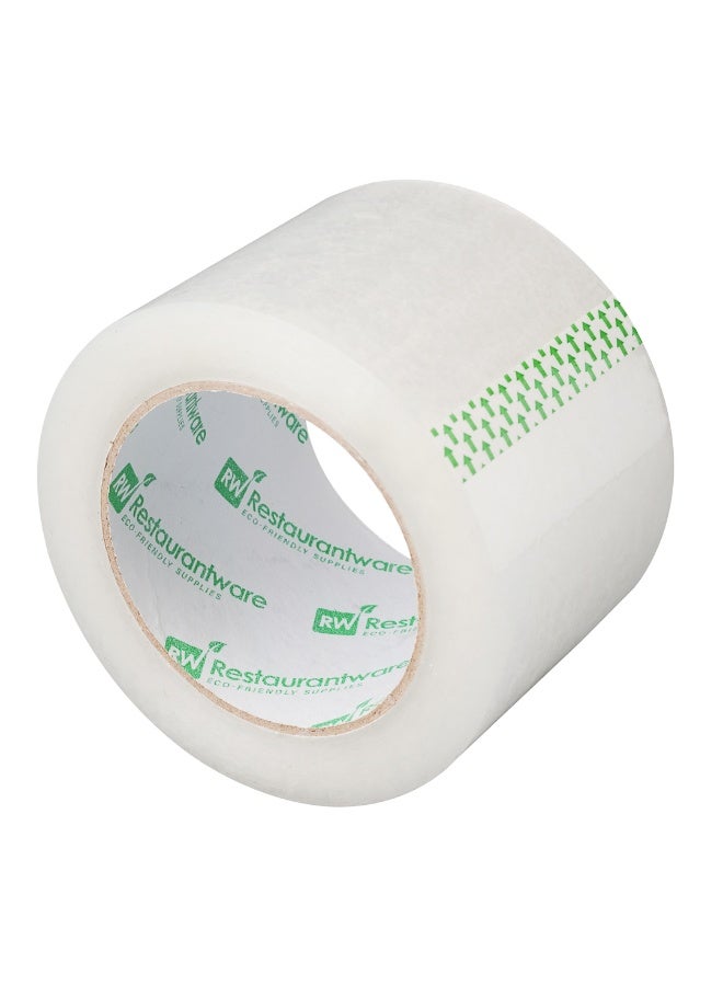 Restaurantware RW Base 110 Yards Industrial Tape, 24 Moisture-Resistant Clear Tape - 2 Mil Thick, Strong Adhesive, Clear Plastic Packaging Tape, Transparent, Seal Packages Or Containers  - Image 1