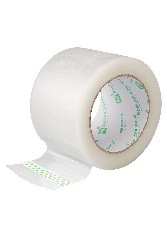 Restaurantware RW Base 110 Yards Industrial Tape, 24 Moisture-Resistant Clear Tape - 2 Mil Thick, Strong Adhesive, Clear Plastic Packaging Tape, Transparent, Seal Packages Or Containers  - Image 2