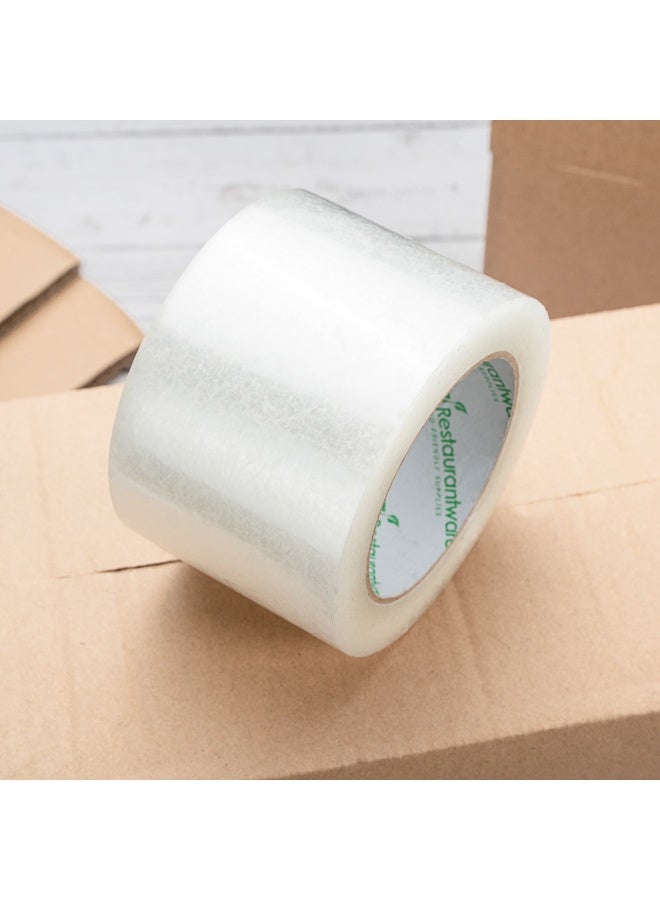 Restaurantware RW Base 110 Yards Industrial Tape, 24 Moisture-Resistant Clear Tape - 2 Mil Thick, Strong Adhesive, Clear Plastic Packaging Tape, Transparent, Seal Packages Or Containers  - Image 4