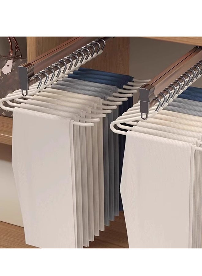 HOMESTAR 10 Pcs Open Ended Padded Pants Hangers - Non Slip Foam Sponge Coated Pant Hangers for Men and Women Plating Anti Rust for Closet Jeans Slacks Towel Skirt Organizer - Image 3