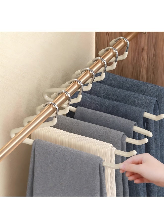 HOMESTAR 10 Pcs Open Ended Padded Pants Hangers - Non Slip Foam Sponge Coated Pant Hangers for Men and Women Plating Anti Rust for Closet Jeans Slacks Towel Skirt Organizer - Image 5
