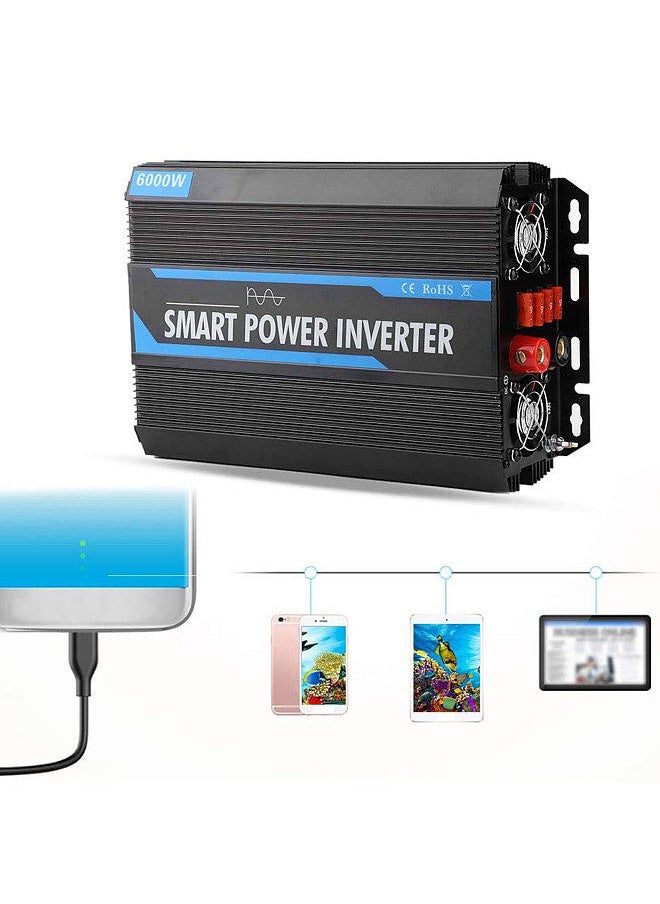 6000W Inverter Pure Sine Wave Power Inverter 12V DC 220V AC Peak Power 12000W for RV Car