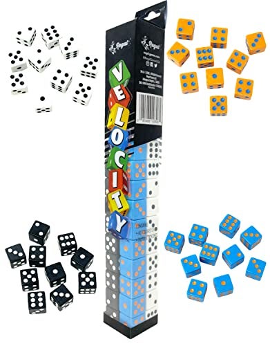 Regal Games Velocity Dice Game Set with Case Square Dice Colored Set for Family Game Night 2 to 4 Player 40 Dices - Image 1