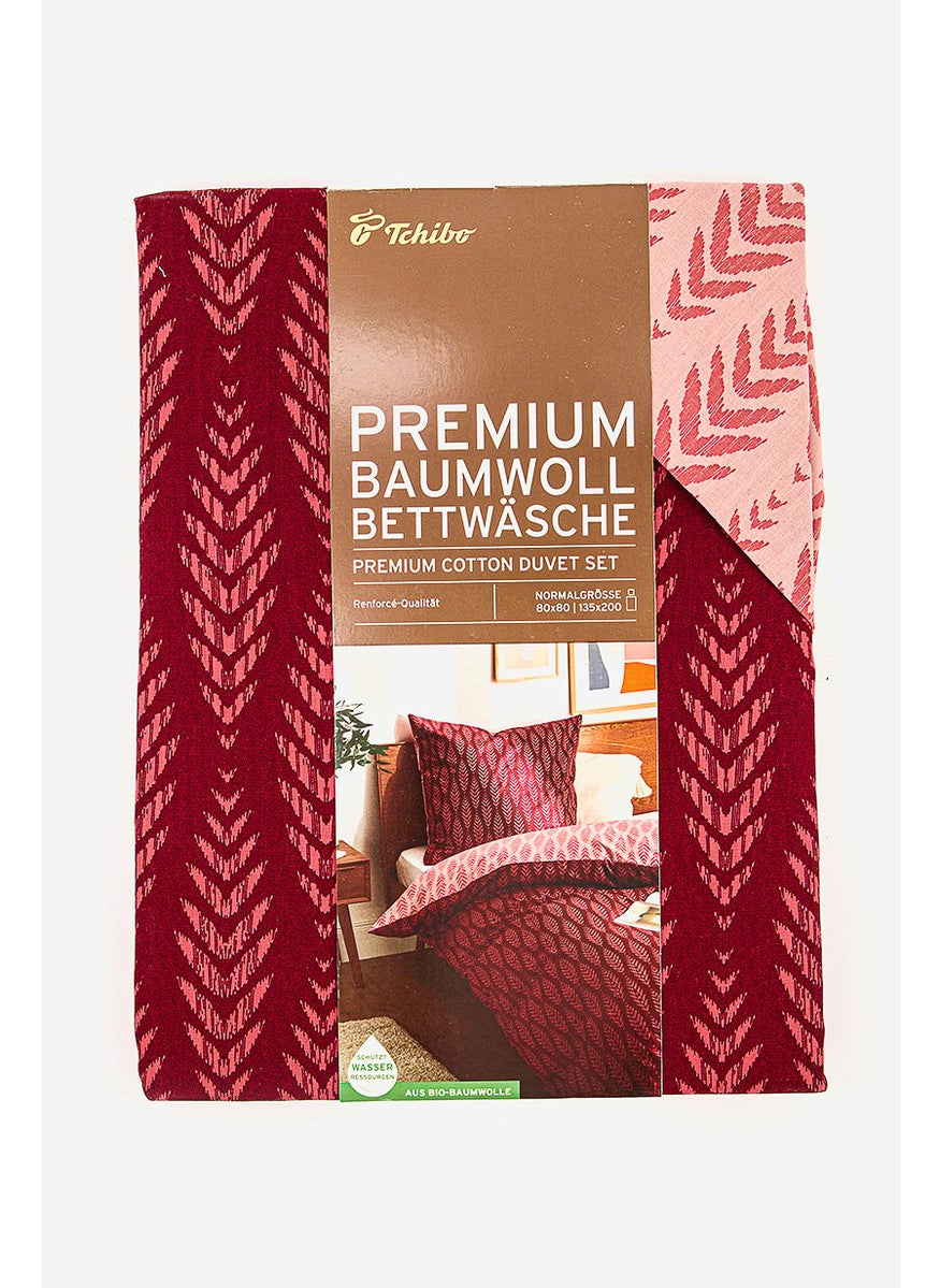 Tchibo Double Size Premium Duvet Set 135 x 200 cm,  Maroon  - Image 1