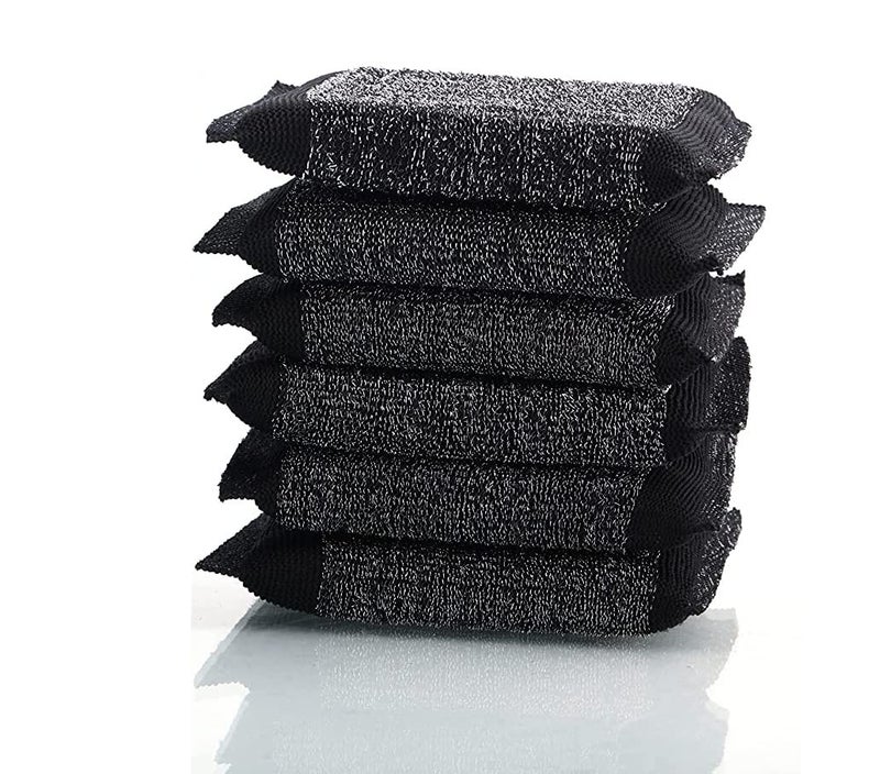Magic Providers Super Tough Steel Sponge Foam Scrub Pad with Foam Pack of 6 Best for Utensils Cleaning in Kitchen Long Lasting Stain Removal Scrubber for Dish wash Liquid - Image 1