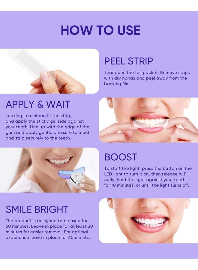 ماي سمايل مجموعة شرائط تبييض الأسنان غير الحساسة، 10 قطع، مع ضوء LED 28X مقاوم للماء، إزالة سريعة للقهوة والنبيذ والتبغ لمدة 20 عامًا من البقع، تبييض الأسنان، آمنة على مينا الأسنان - Image 4