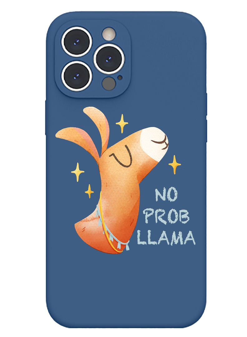 Theodor Protective Slim Fit Case Liquid Silicone Cover with Full Body Protection Anti-Scratch Shockproof Case For iPhone 12 Pro Max Blue  - No prob llama  - Image 1