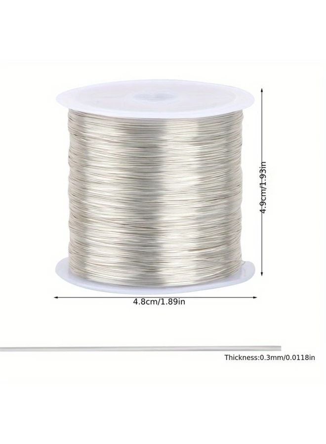 1 Set Silvery Tarnish Resistant Copper Beading Wire 100m x 0 3mm Jewelry Craft Metal - Image 5