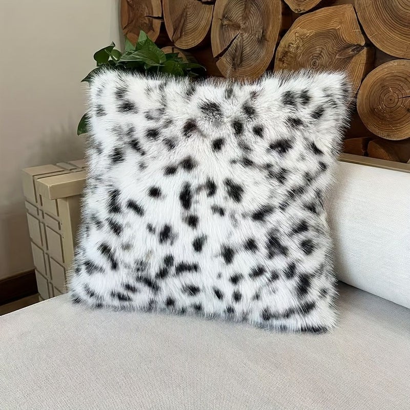 وسادة قطنية على شكل قلب بطبعات النمر الفروية الطويلة للخصر مقاس 12.6 × 15.75 بوصة، ديكور واقعي للأريكة - Image 4