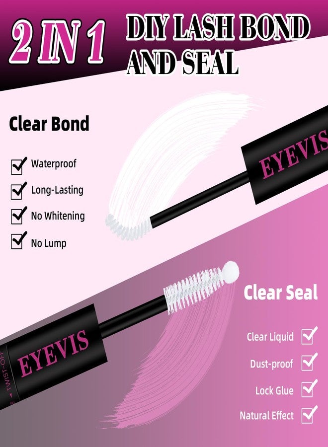 غراء رموش EYEVIS 2 في 1 لربط وتثبيت الرموش، غراء مقاوم للماء لمجموعات الرموش، قوة تثبيت فائقة تدوم 72 ساعة، رابط طويل الأمد لتطويل الرموش، يمكنك تركيبه بنفسك في المنزل (أبيض، 10 مل) - Image 2