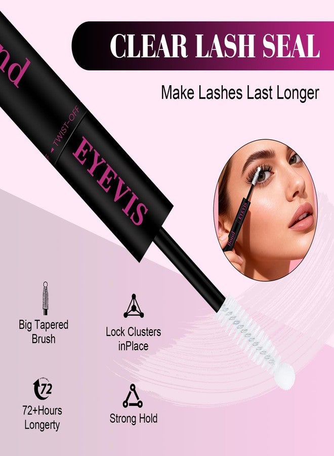 غراء رموش EYEVIS 2 في 1 لربط وتثبيت الرموش، غراء مقاوم للماء لمجموعات الرموش، قوة تثبيت فائقة تدوم 72 ساعة، رابط طويل الأمد لتطويل الرموش، يمكنك تركيبه بنفسك في المنزل (أبيض، 10 مل) - Image 4