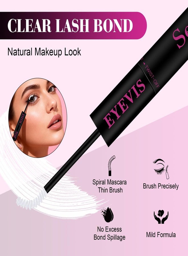 غراء رموش EYEVIS 2 في 1 لربط وتثبيت الرموش، غراء مقاوم للماء لمجموعات الرموش، قوة تثبيت فائقة تدوم 72 ساعة، رابط طويل الأمد لتطويل الرموش، يمكنك تركيبه بنفسك في المنزل (أبيض، 10 مل) - Image 3