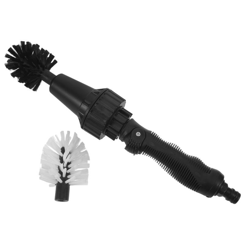 1 Set Water-Powered Car Wheel Brush For Vehicle Detailing Tire And Rim Cleaning - Auto Wash Tool With Garden Hose Connection For Trucks Suvs Motorcycles - Image 1