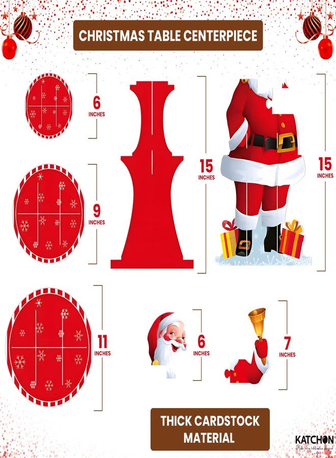 KatchOn, Christmas Cupcake Stand - Pack of 2 | Xmas Tree and Santa Cake Stand for Christmas Decorations Indoor | Cardboard Cupcake Holder 3 Tier Santa Cupcake Stand | Birthday Christmas Party Supplies - Image 2