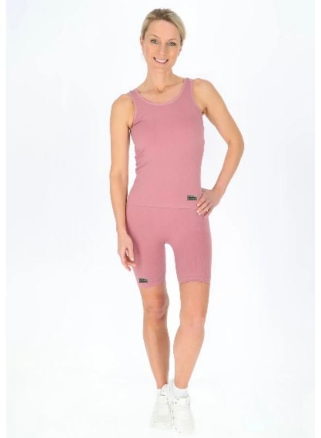 2 Piece-Set Women Ribbed Soft Cotton Stretch Sando Top and Short Leggings Fit Small-Medium T-108 - Image 1