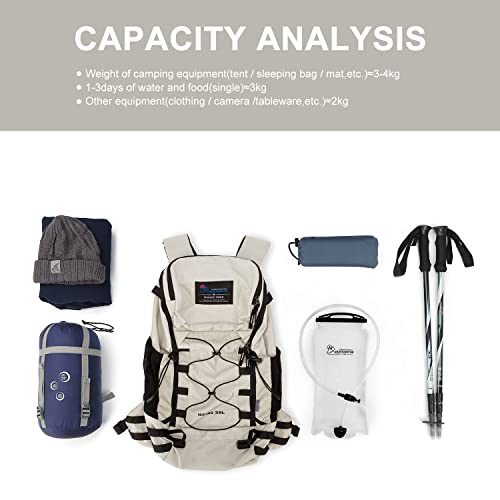 MOUNTAINTOP Hiking Backpack 35L Travel Backpack Lightweight Daypack for Men&Women Outdoor Camping - Image 4
