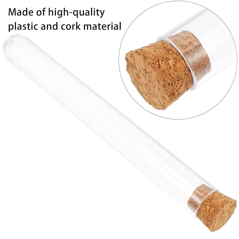 Clear Plastic Test Tubes With Cork Stoppers 7ML 30pcs For Storage Lab Decoration - Image 5
