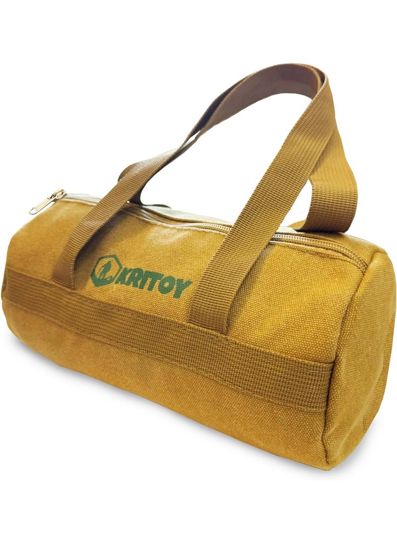 KriToy - 10Inch Tent Stakes Bag Canvas Tool Bag Tactical Bag Gear Bag Range Bag EDC BagTool Bag for Cars MultiPurpose Work Bag for Mechanics Electrician Carpenters BuildersPlumbers 10X 4X 4 - Image 1