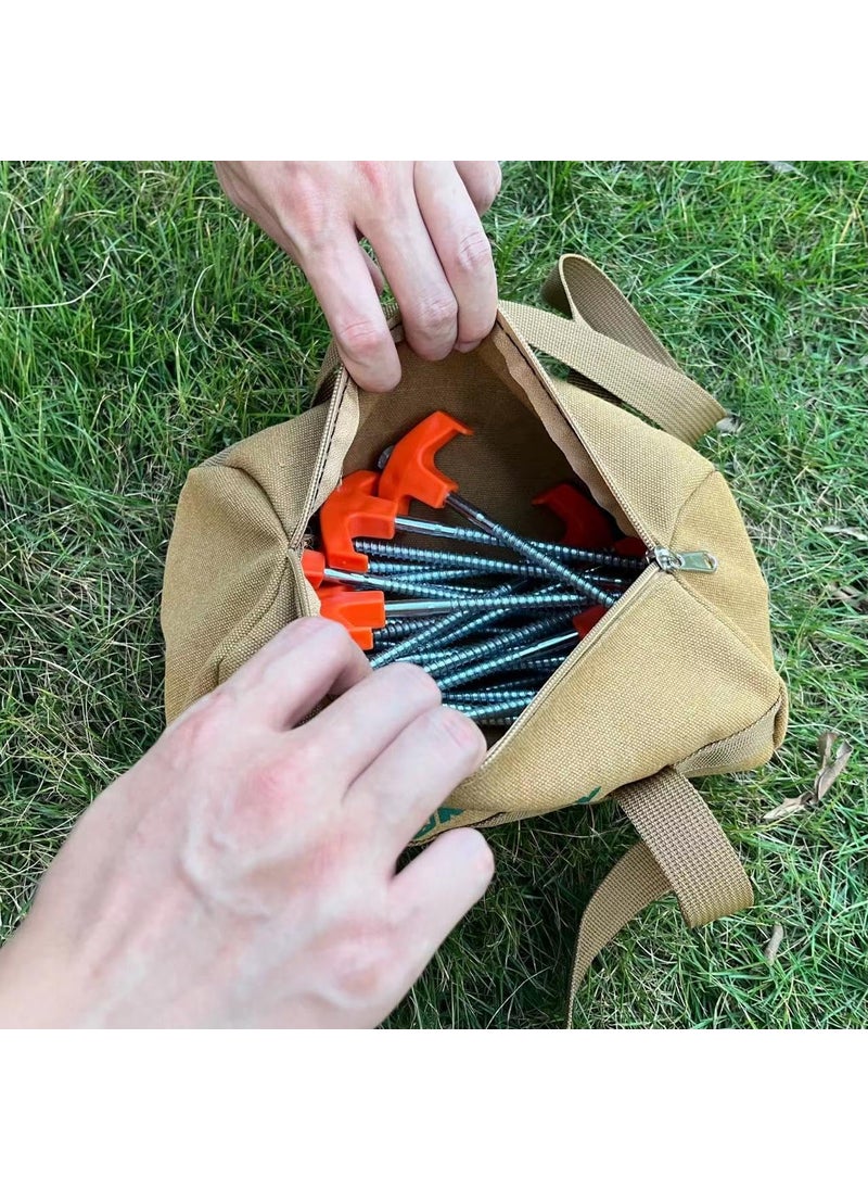KriToy - 10Inch Tent Stakes Bag Canvas Tool Bag Tactical Bag Gear Bag Range Bag EDC BagTool Bag for Cars MultiPurpose Work Bag for Mechanics Electrician Carpenters BuildersPlumbers 10X 4X 4 - Image 1