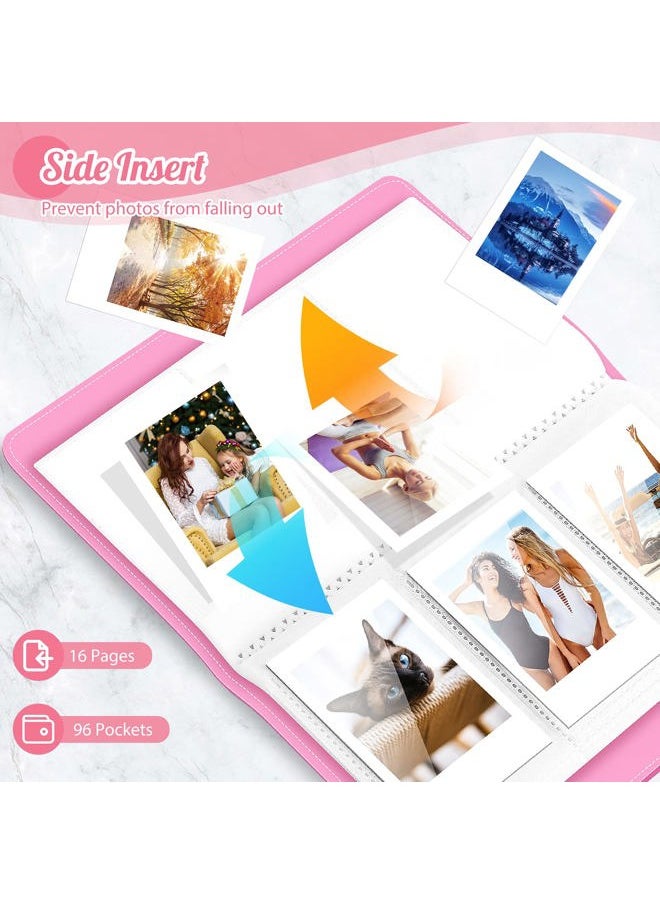Ablus 96 Pockets Photo Album for Fujifilm Instax Mini 11 90 70 9 8+ 8 LiPlay Instant Camera, Polaroid Snap SnapTouch PIC-300 Z2300 Instant Camera & Zip Instant Printer(Magic pink)  - Image 3