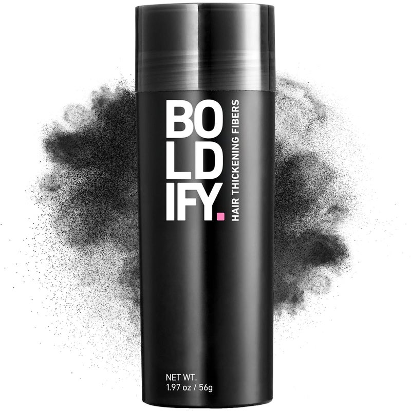 BOLDIFY Hair Fibers (56g) - Fill In Thinning and Fine Hair for an Instantly Fuller, Thicker Look - 14 Shades for Women & Men - Black - Image 1