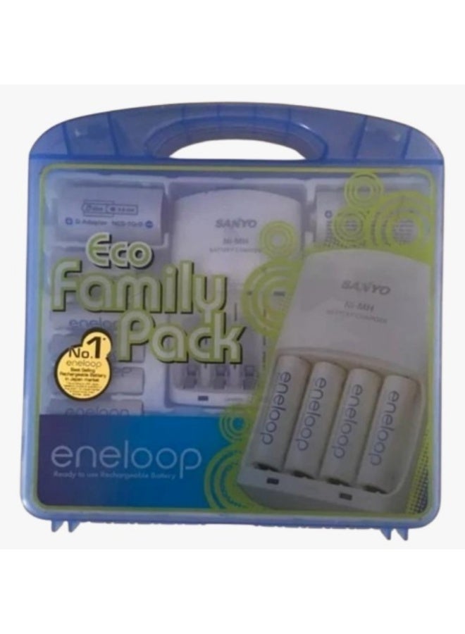 SANYO Enelop Rechargeable Nickel-Metal Hydride Battery Kit, Family Pack - White - Image 5