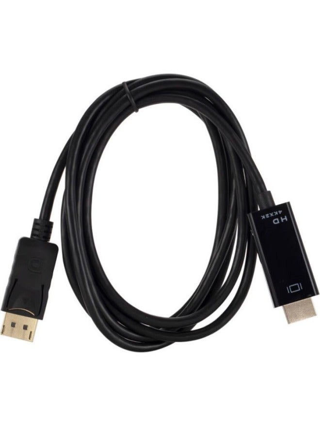 Displayport To HDMI Conversion Cable 1.8m Large Dp To HDMI High-Definition Adapter Cable 2K 4K 1080P-Color:Support 4k 30hz Black 1.8m - Image 5