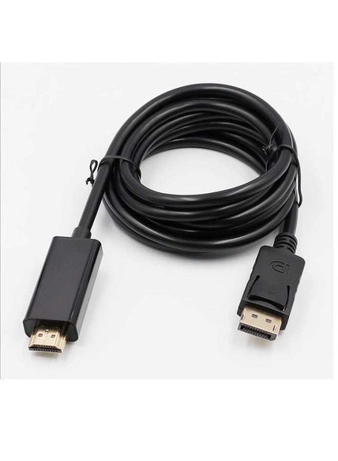 Displayport To HDMI Conversion Cable 1.8m Large Dp To HDMI High-Definition Adapter Cable 2K 4K 1080P-Color:Support 4k 30hz Black 1.8m - Image 2