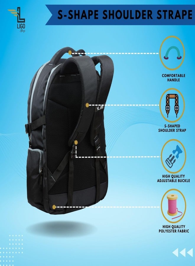 Ligo Hope 19 Laptop Bag 19 inch Bag school bags for boys with Bottle Pocket and Front Organizer school bag for girls (Black) - Image 5