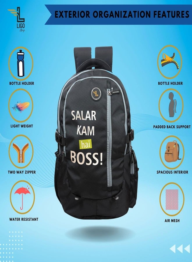 Ligo Hope 19 Laptop Bag 19 inch Bag school bags for boys with Bottle Pocket and Front Organizer school bag for girls (Black) - Image 3
