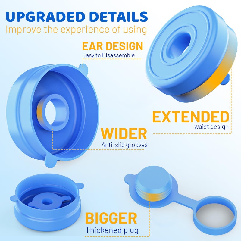 Myvision Reusable 3-5 Gallon Water Jug Caps, Secure Cap for Water Dispenser,No Spill Silicone Replacement Cap,Suitable for bottle mouths with diameters ranging from 1.89 to 2.16 inches (5) - Image 5