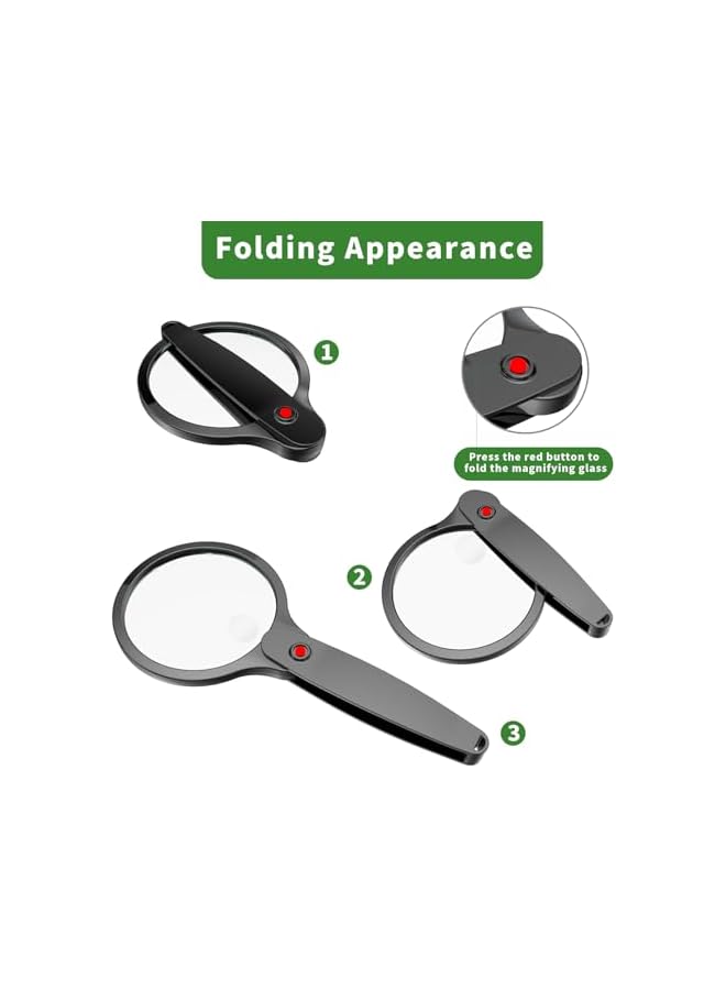 10X 30X Magnifying Glass for Reading, Upgraded Handheld Magnifier with 3.9 inch Anti-Glare Lens, Foldable Handle for Close Work, Seniors Reading, Kids Nature Exploration, Hobby Observation - Image 3