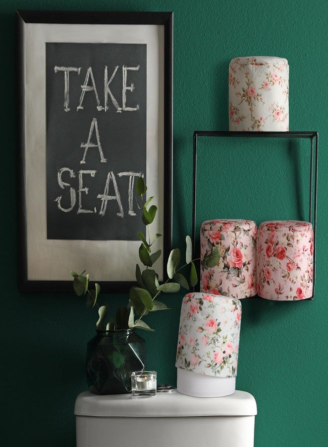 Hoolerry 6 Pcs Decorative Toilet Paper Roll Cover Fit regular Roll Within 4.3 x 5.1'' Reusable Felt Fabric Toilet Tissue Holder Tissue Paper Cover Wrap for women Bathroom Decor Hotel Gift(Rose) - Image 4