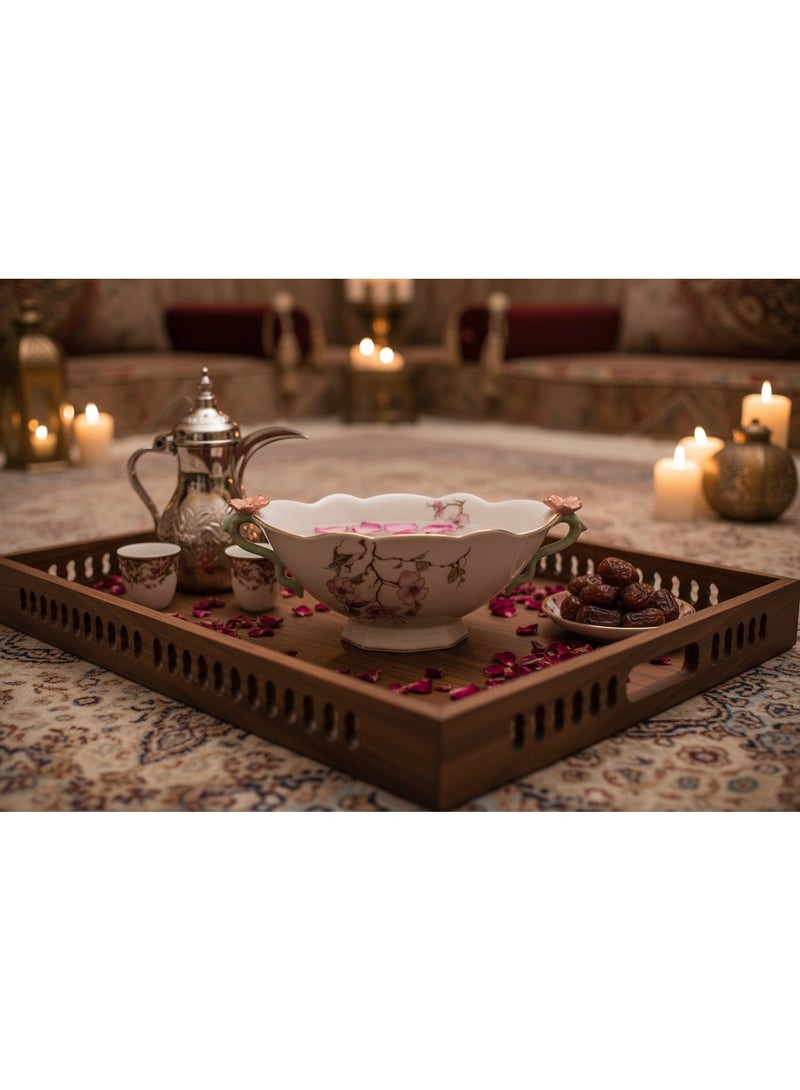 AKDC Angela Floral Deluxe Footed Ceramic Candy Bowl – White (26×11×10 cm) - Image 4